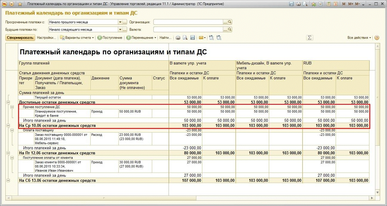 Кейс по УТ 11 ] Платежный календарь в 1С:Управление торговлей 11, Курсы по  1С